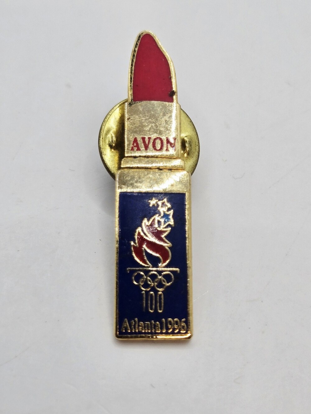 Avon Atlanta 1996 Centennial Olympic Games Lipstick Pin Olympic Torch Collectibl
